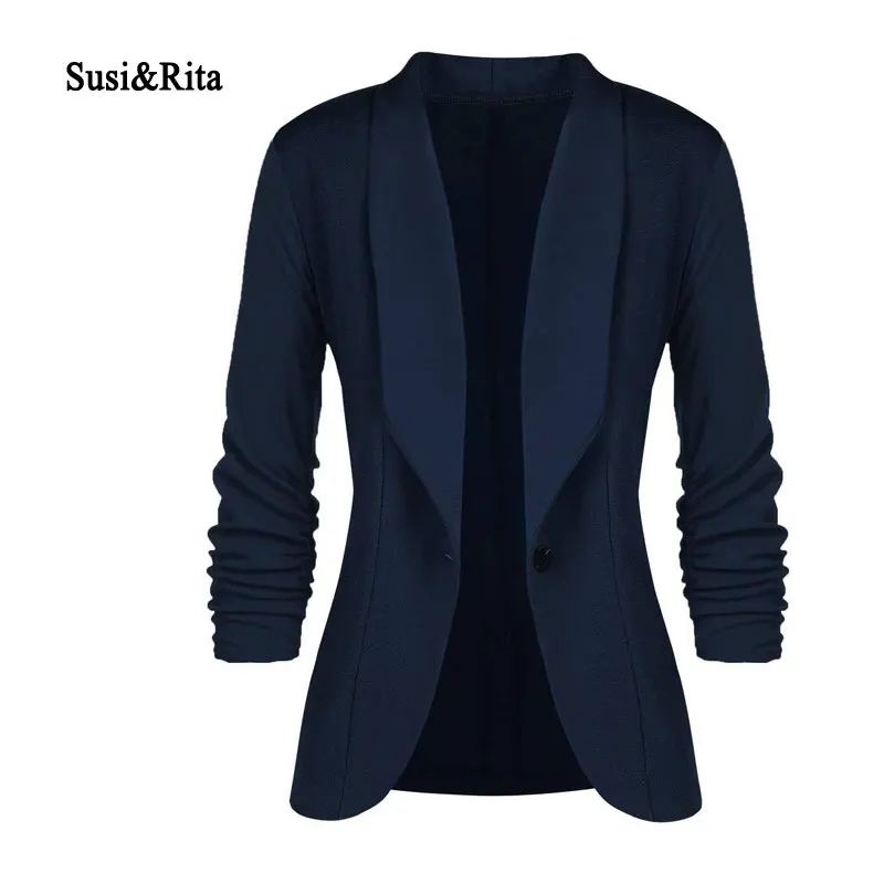 

Susi&Rita 3XL Plus Size Blazer Women Single Button Blazer Autumn Casual Short Jackets 2018 Elegant Ladies Slim Blazer Feminino