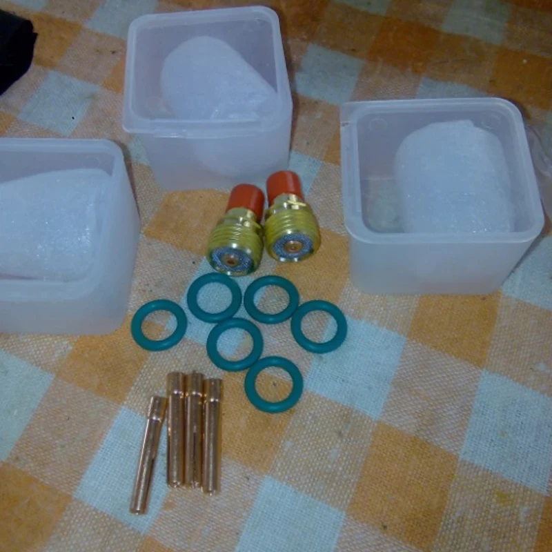 

15pcs TIG Welding Torch Set Gas Lens #12 Pyrex Cup O-rings 13N22 Collets Kit for 1/16" WP-9/20/25 Series