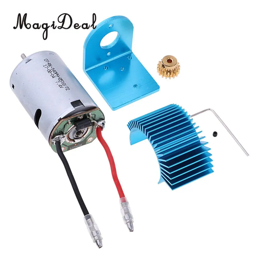 Motor + Heat Sink + Motor Mount Kit Replacement Parts for WLtoys 12428 12423 1/12 RC Car Accessories