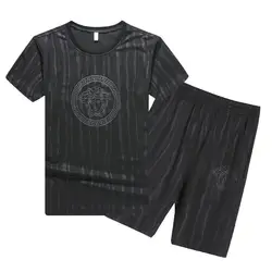 Для мужчин комплекты спортивные костюмы корейский стиль спортивный костюм новые летние комплекты из 2 предметов футболка + шорты Young Для