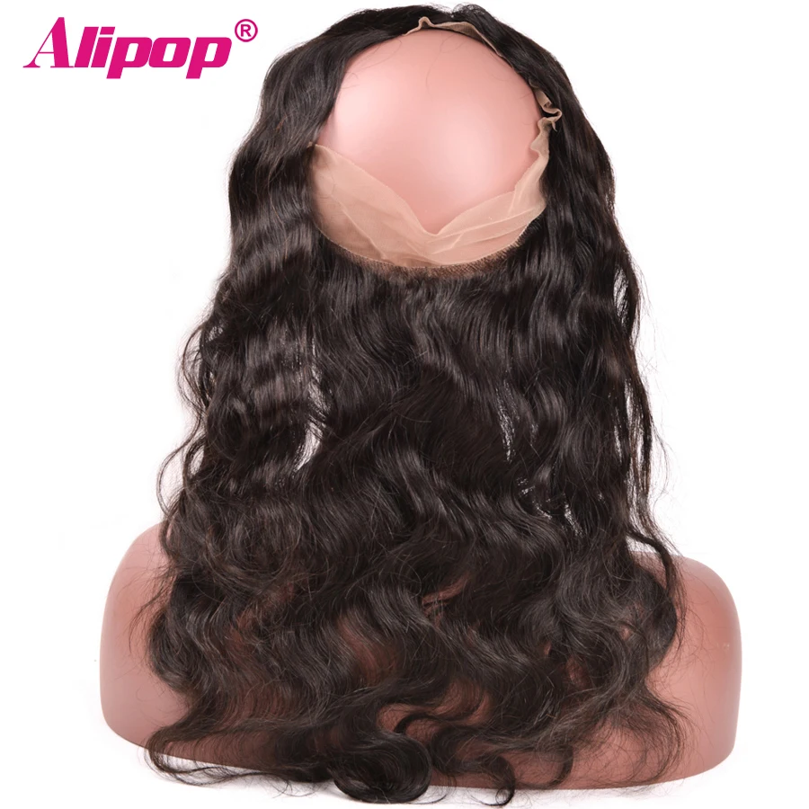 [ALIPOP] Pre Plucked 360 Lace Frontal Closure With Baby Hair Brazilian Body Wave Remy Human Hair 8