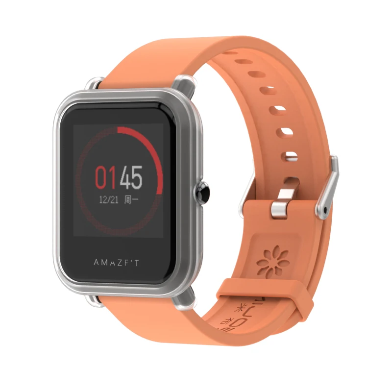 20mm Silicone Wrist Strap Sports Wristband Bracelet Case Cover for Xiaomi Huami Amazfit Bip BIT Smart Watches Accessories