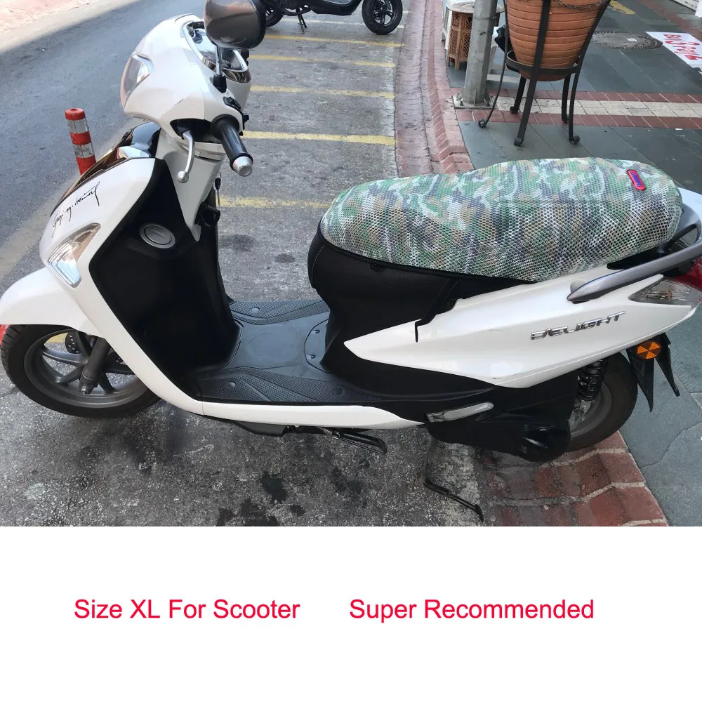Motorcycle Seat Cover Waterproof Sun Insulation Scooter Seat Cushion Protect Black Camo for Vespa Kawasaki Yamaha Triumph Honda -