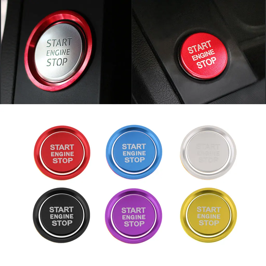 Car Engine Push Start Stop Button Cover Cap Trim Ignition Starter Switch Button knob Sticker Audi A4 A5 B9 2017 2018 Decoration