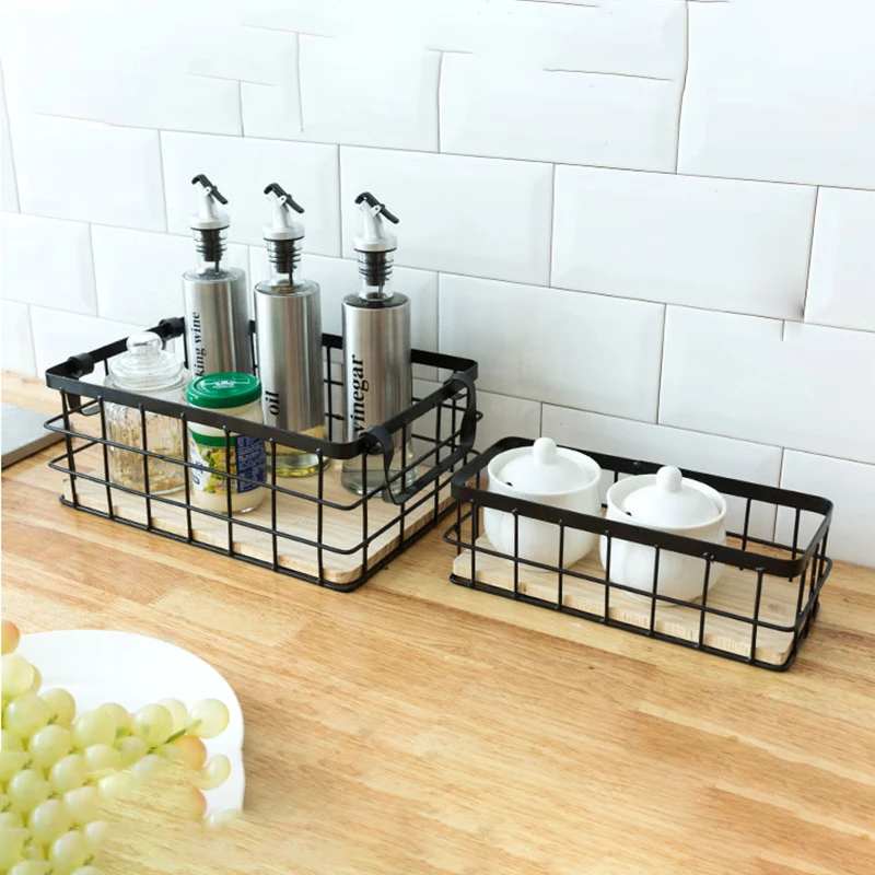 Nordic Iron Cosmetic Storage Basket Desktop Makeup Cloth Office Articles Organizer Box Bathroom Sundries Home Container