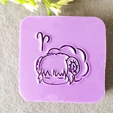 Природные ручной акрил мыло печать штамп плесень главе Мини diy Aries узоры органическое стекло 4X4 см Olive0025