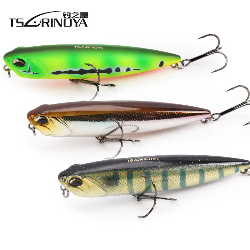 

TSURINOYA Topwater Pencil Bait 85mm 10.5g Floating Fishing Lure Snakehead Hard Bait Isca Artificial Pesca Leurre Souple Peche