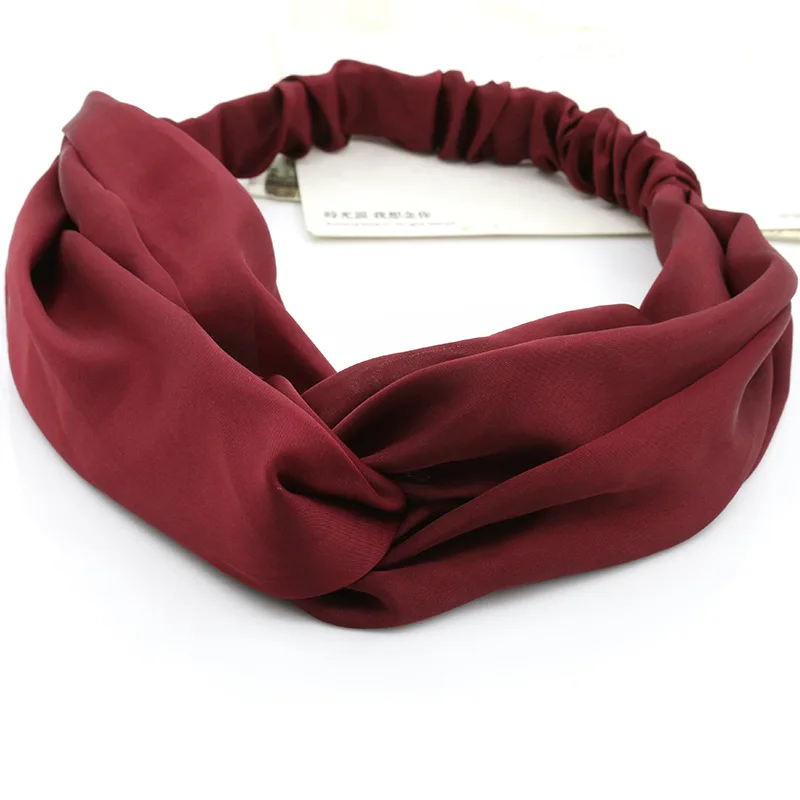 

Ribbon Cloth Knotted Band Wrinkled Elastic Bands 4 Solid Colors Headbands Fashion Turban Headwear Women Hair Accessrories