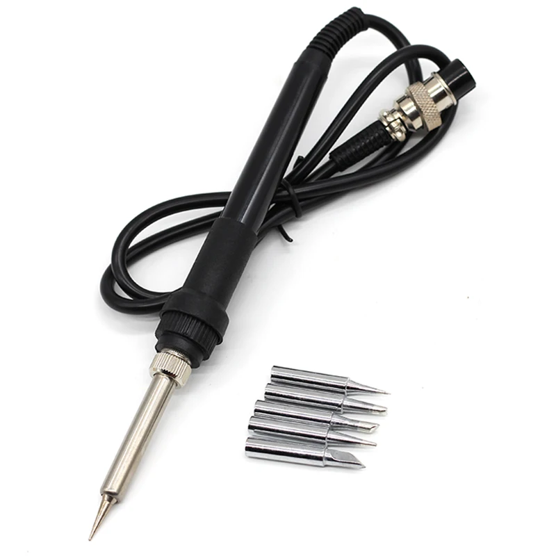 

BGA Soldering Station Solder Iron Handle For Lukey HAKKO 936 902 702 701 8586 Repair Rework Station With 5pcs Solder Iron Tip