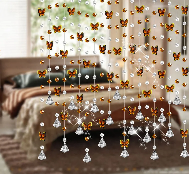 Butterfly bead curtain glass crystal bead curtain partition entranceway