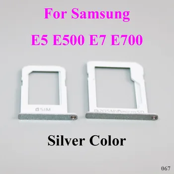 

2pcs/set Housing SIM Card micro SD Tray Slot Holder For Samsung Galaxy E5 E500 E7 E700 Silver Color