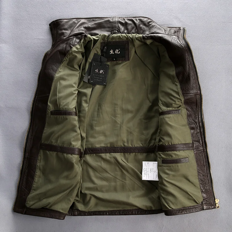 60% OFF 2016 autumn and winter m65 hunting genuine cow leather clothing male turn-down collar slim jacket thickening cowhide outerwear