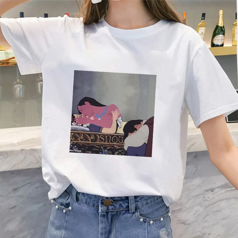 

Summer fashion new cute princess print women's casual loose short-sleeved T-shirt tops