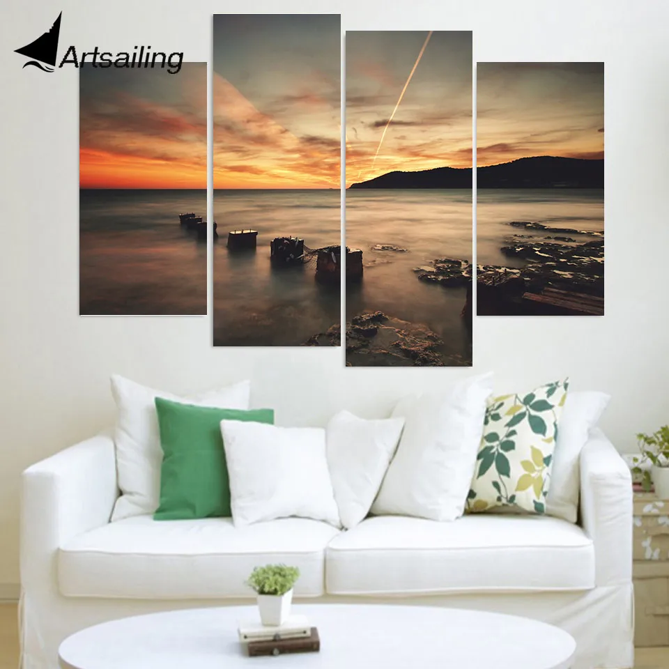 4 Piece Canvas Painting Bereg Voda HD Printed Canvas Art Prints