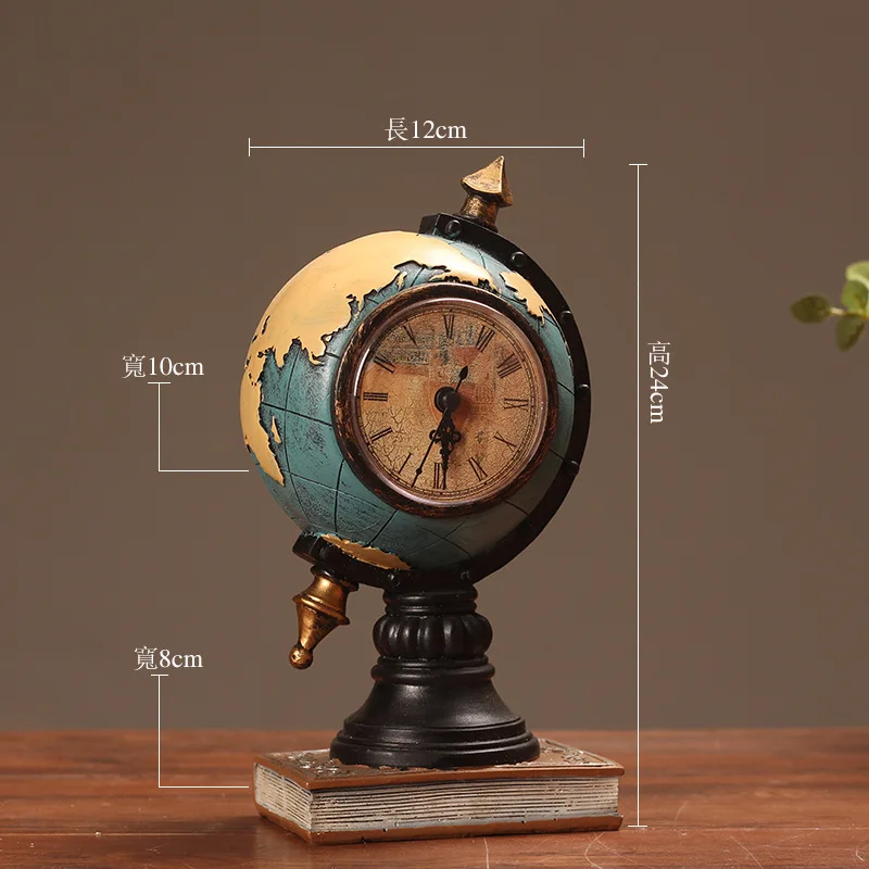 1 шт. креативные ретро аксессуары для украшения дома мини-глобусы часы миниатюрные фигурки домашний декор ремесла - Цвет: 2