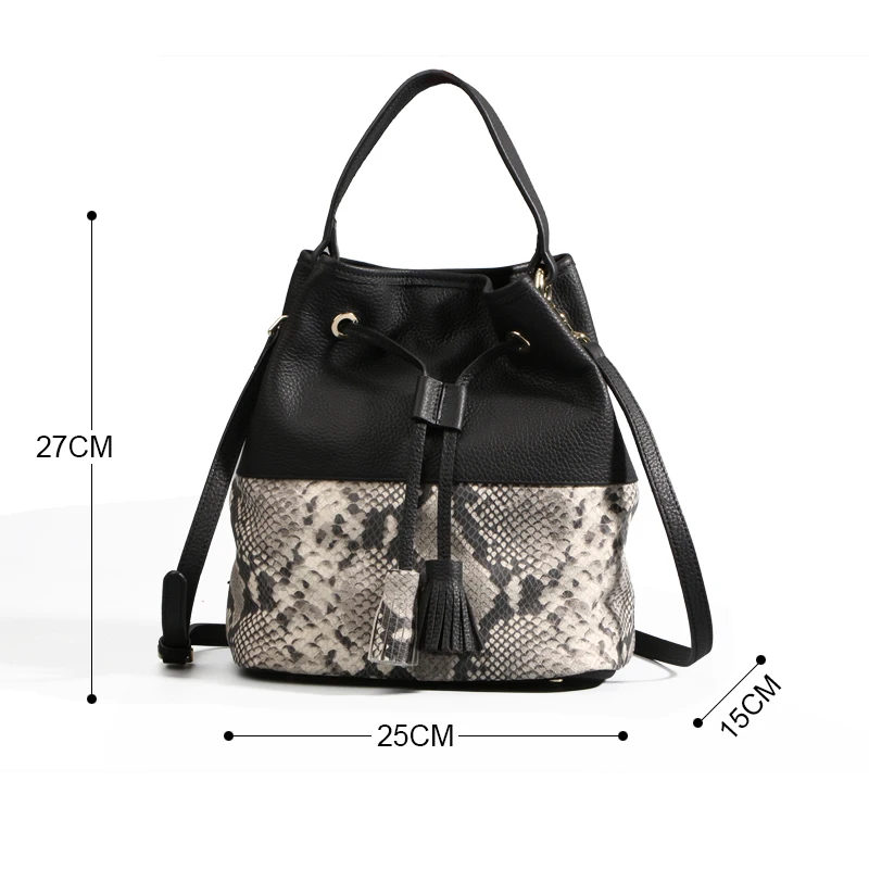 Qi Fashion Women S Bucket Bag Genuine Leather For Famous Qi Fashion Women S Bucket Bag Genuine Leather For Famous Brand Snakeskin Handbag Australia Las Loved In Shoulder Bags From Luggage
