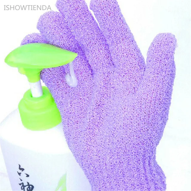 Cheap ISHOWTIENDA 2 Pairs 17*13cm Nylon Take A Shower Bath Towel Gloves Gloves Exfoliating Gloves Take A Shower  Bathroom Accessories