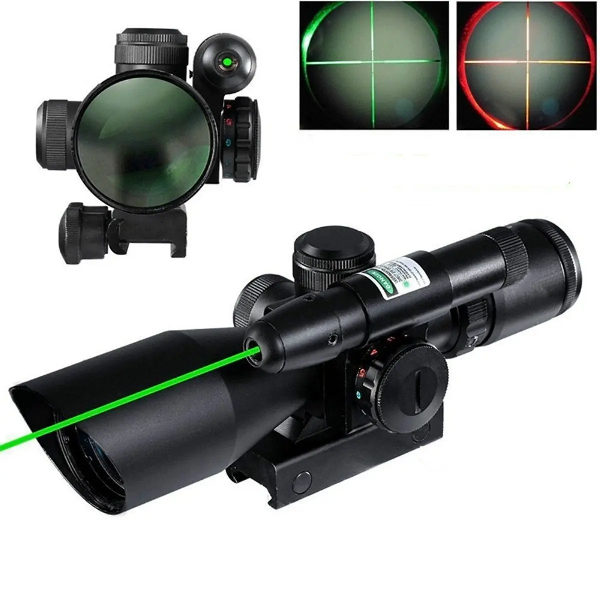 

Tactical 2.5-10X40 Optics Hunting Rifle Scope Red & Green Dual illuminated Mil-dot w/ Rail Mount Riflescope