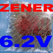 500 шт./лот) 6,2 V 1/2 W зенеровский диод, 0,5 Ватт, DO-35 посылка