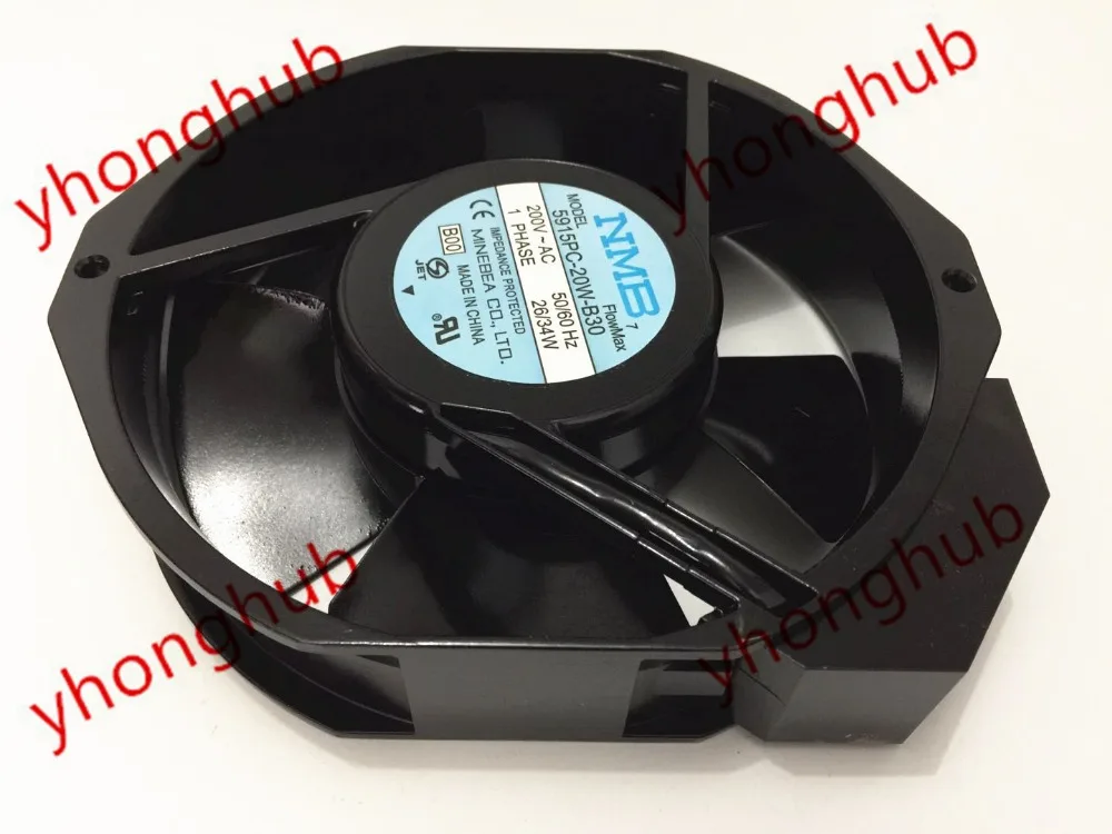 

NMB-MAT 5915PC-20W-B30 B00 AC 200V 34W 172x150x38mm Server Cooling Fan