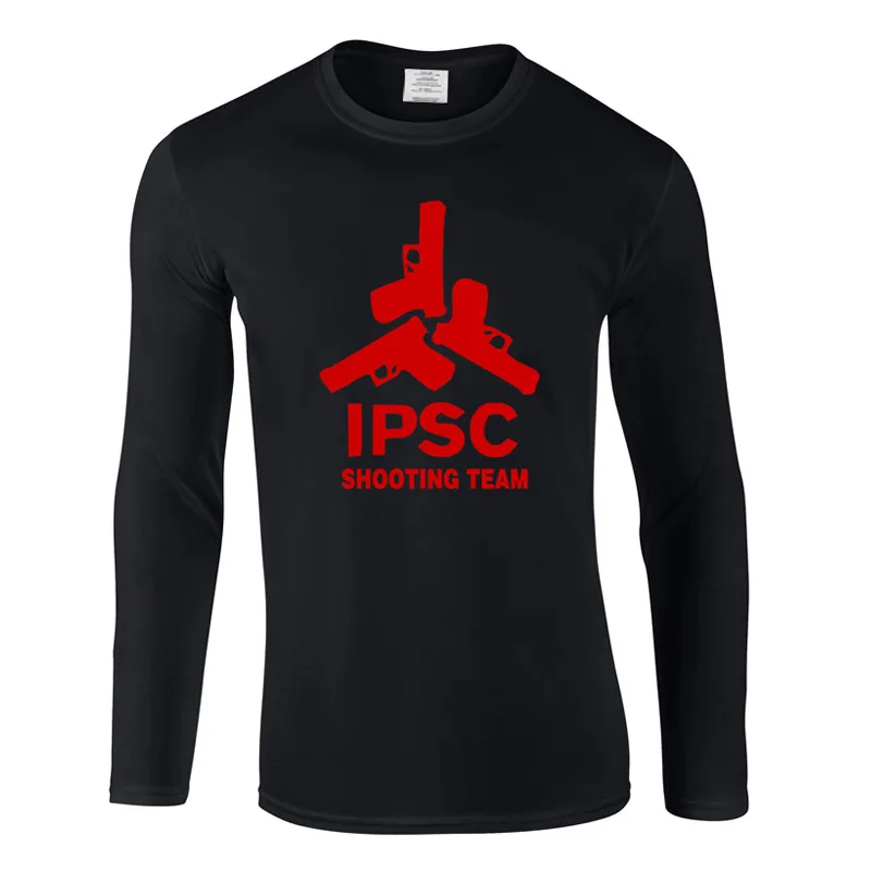 IPSC Tiro/equipo Новая красивая футболка на каждый день для мужчин Осенняя с длинным