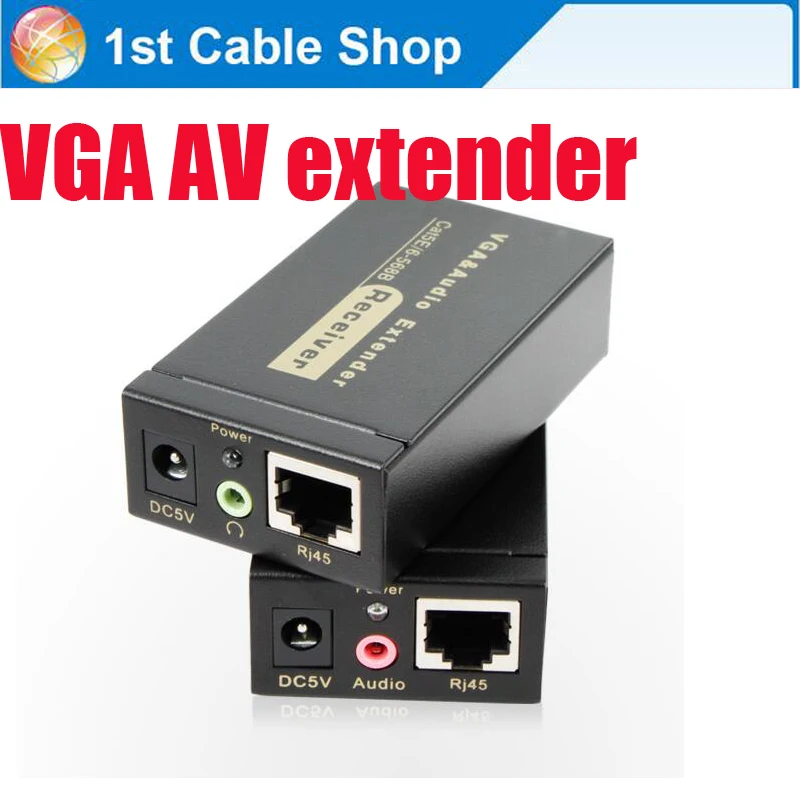 Prix pour VGA UTP extender VGA AV extender répéteur avec audio par cat5e/6 câble jusqu'à 100 M avec puissance adaptateur Prix pour VGA UTP extender VGA AV extender répéteur avec audio par cat5e/6 câble jusqu'à 100 M avec puissance adaptateur