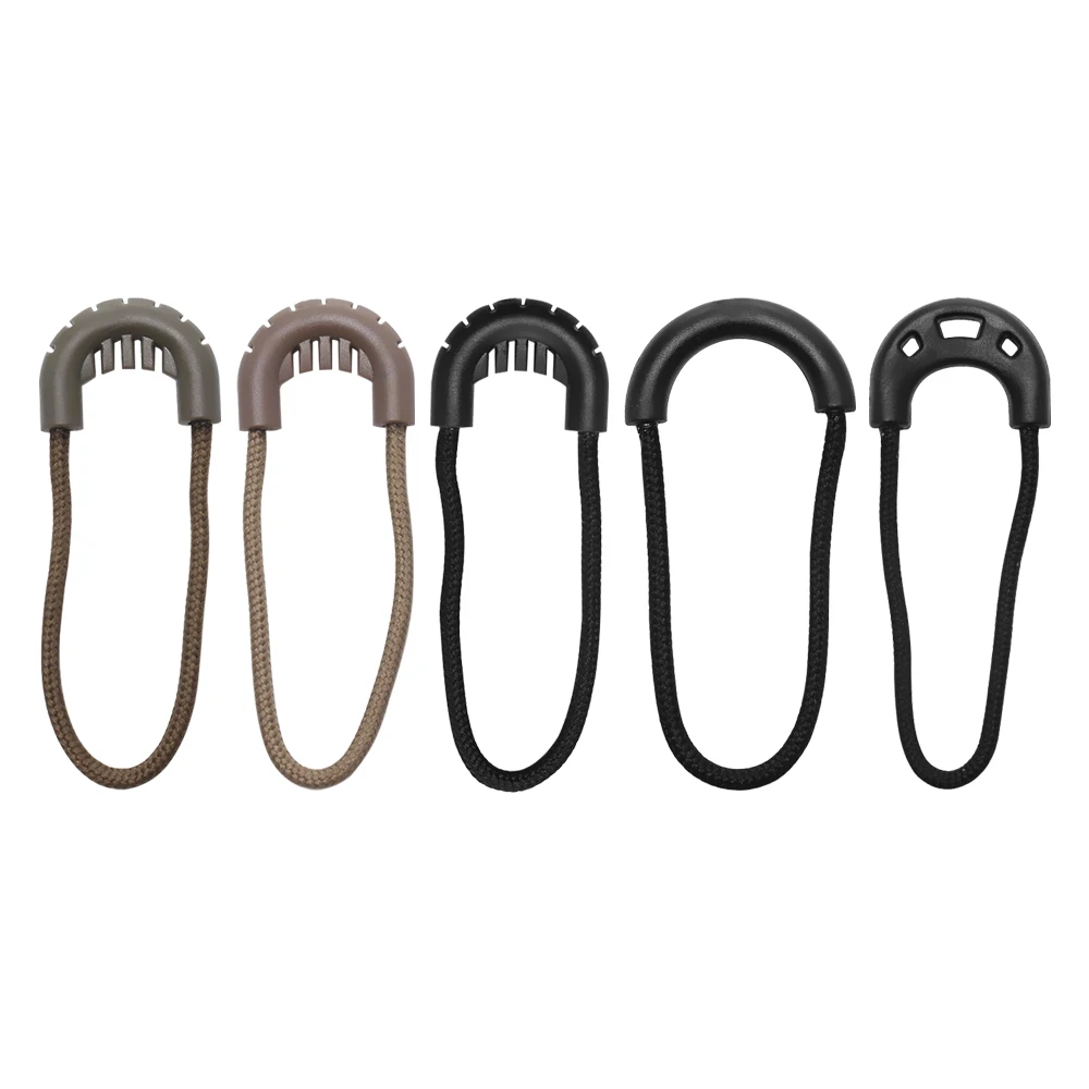 5/10PCs EDC MultiPurpose Zipper Rope Black Camping Equipment Anti-theft  Zipper Longer Tail Rope Bags Clip Buckle Outdoor Travel