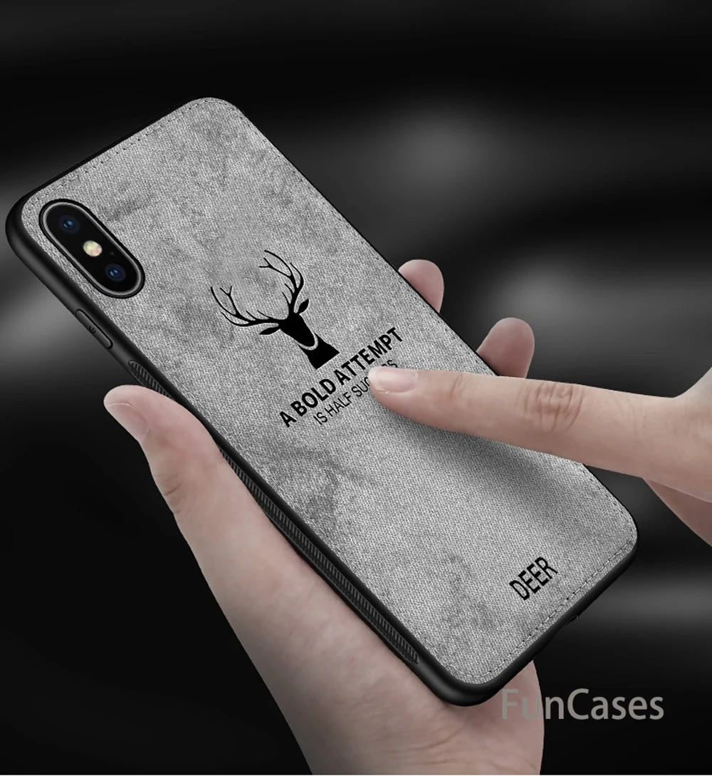 Классическая ткань олень матовый чехол для Apple iPhone 6 S Plus 7 8 X XR XS Max iphlne класса люкс