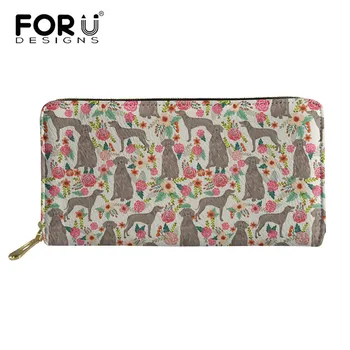 

FORUDESIGNS Long Wallet Women Purses Weimaraner Pattern Wallet High Quality Clutch Fashion Wallet Monederos Para Mujer Carteira