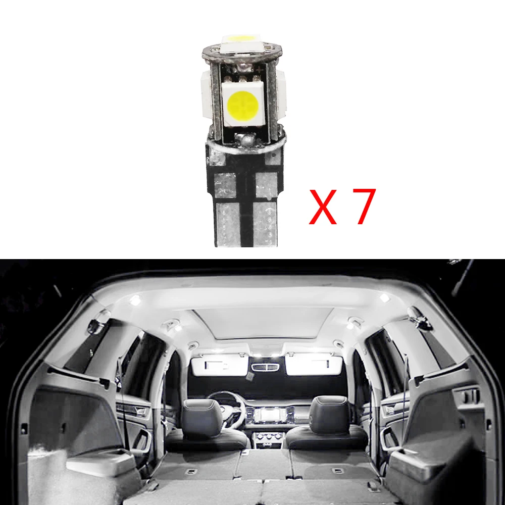

7pcs Car LED Interior Lighting Kit Front Map Lamps Auto Led bulbs Dome Light For Peugeot 2008 3008 301 307 308 408 Accessories