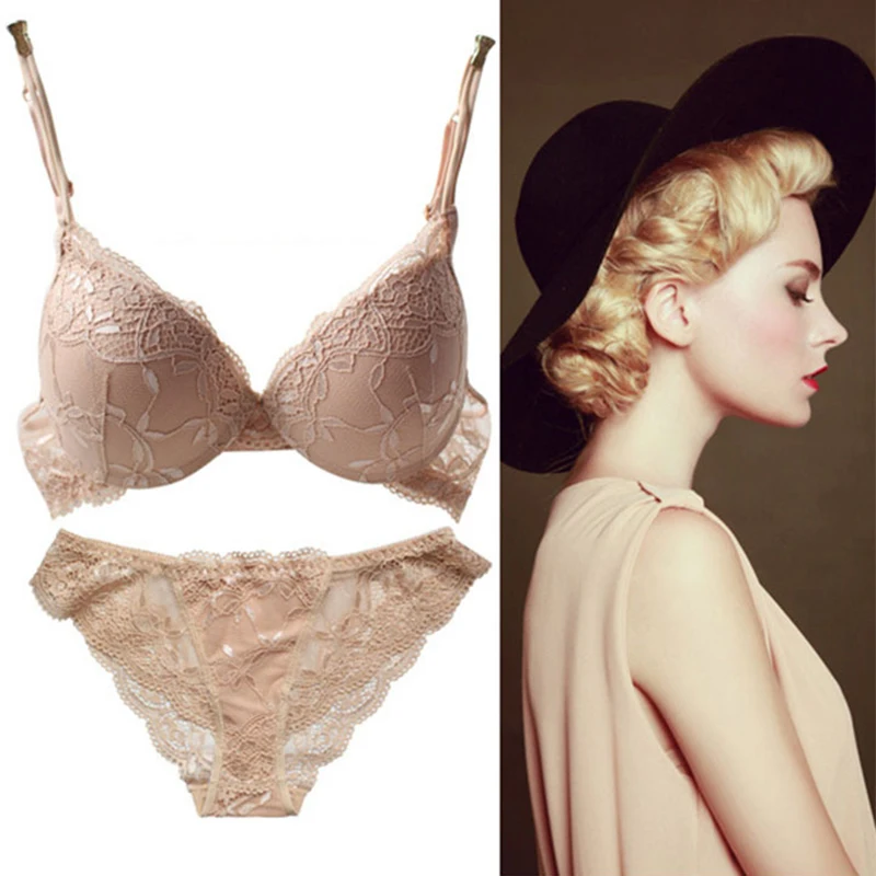 6 Color Sexy Lace Hallow Out Bra & Brief Set Size A~C 3/4 Cup Deep V Lingerie Elegant With Underwire Push Up Bras WI277 6 Color Sexy Lace Hallow Out Bra & Brief Set Size A~C 3/4 Cup Deep V Lingerie Elegant With Underwire Push Up Bras WI277