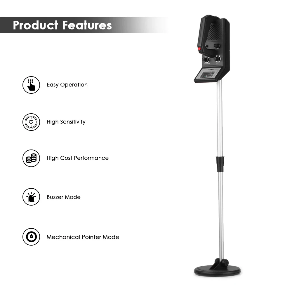 

KKmoon Metal Detector Pinpointing professional portable Lightweight Ground Nugget Hunter Gold Digger Silver Treasure Finder