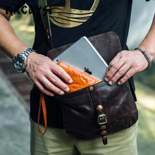 Натуральная кожа оригинальная мужская сумка через плечо ручной работы маленькая винтажная мужская сумка для тела модная сумка-мессенджер дамская сумочка
