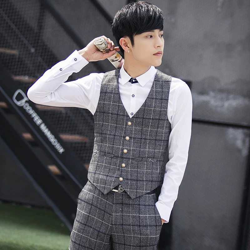 terno-masculino2016Korean-men-3-piece-suit-slim-fit-business-casual-plaid-suits-autumn-occupation-groom-wedding (2)