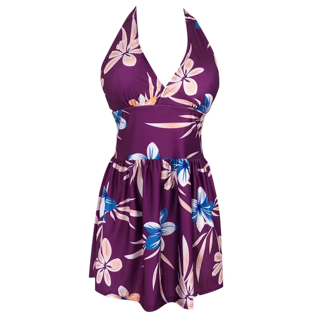 

Print Floral Swimsuit Women Plus Size Vintage Print Tankini Bikini Swimwear Swim Push-Up Bathing Suit Beachwear biquinis feminin