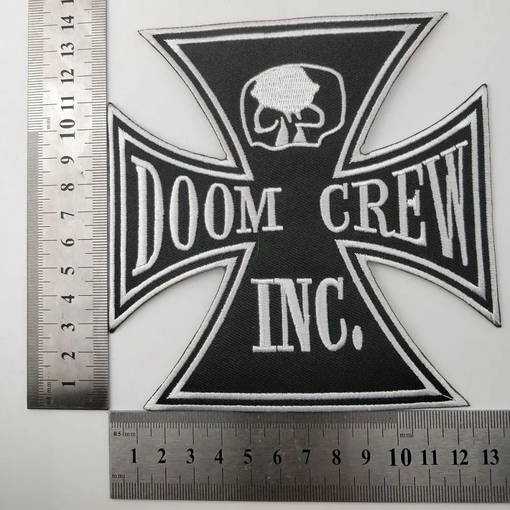Прикольные военные байкерские накладки Doom Crew наклейки на мотоциклетную одежду MC