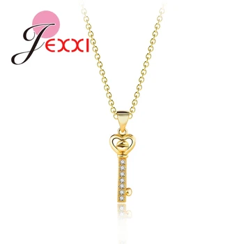 

Genuine Brand Magical Key Style Avantgrade 24K Gold Cubic Zirconia Adjustable Detachable Female Necklace Accessories