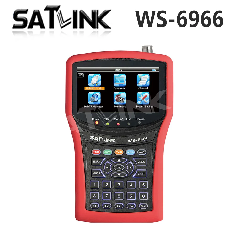 

Original Satlink WS-6966 Satellite Finder Meter MPEG4 DVB-S2 Meter Satlink WS6966 HD Satellite Signal Finder free shipping
