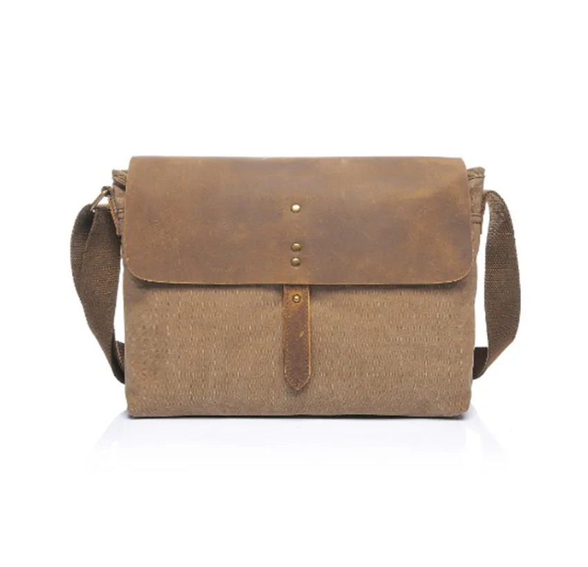 

2018 Canvas Leather Crossbody Bag Men Military Army Vintage Messenger Bags Shoulder Bag Casual Travel school Bags laptop