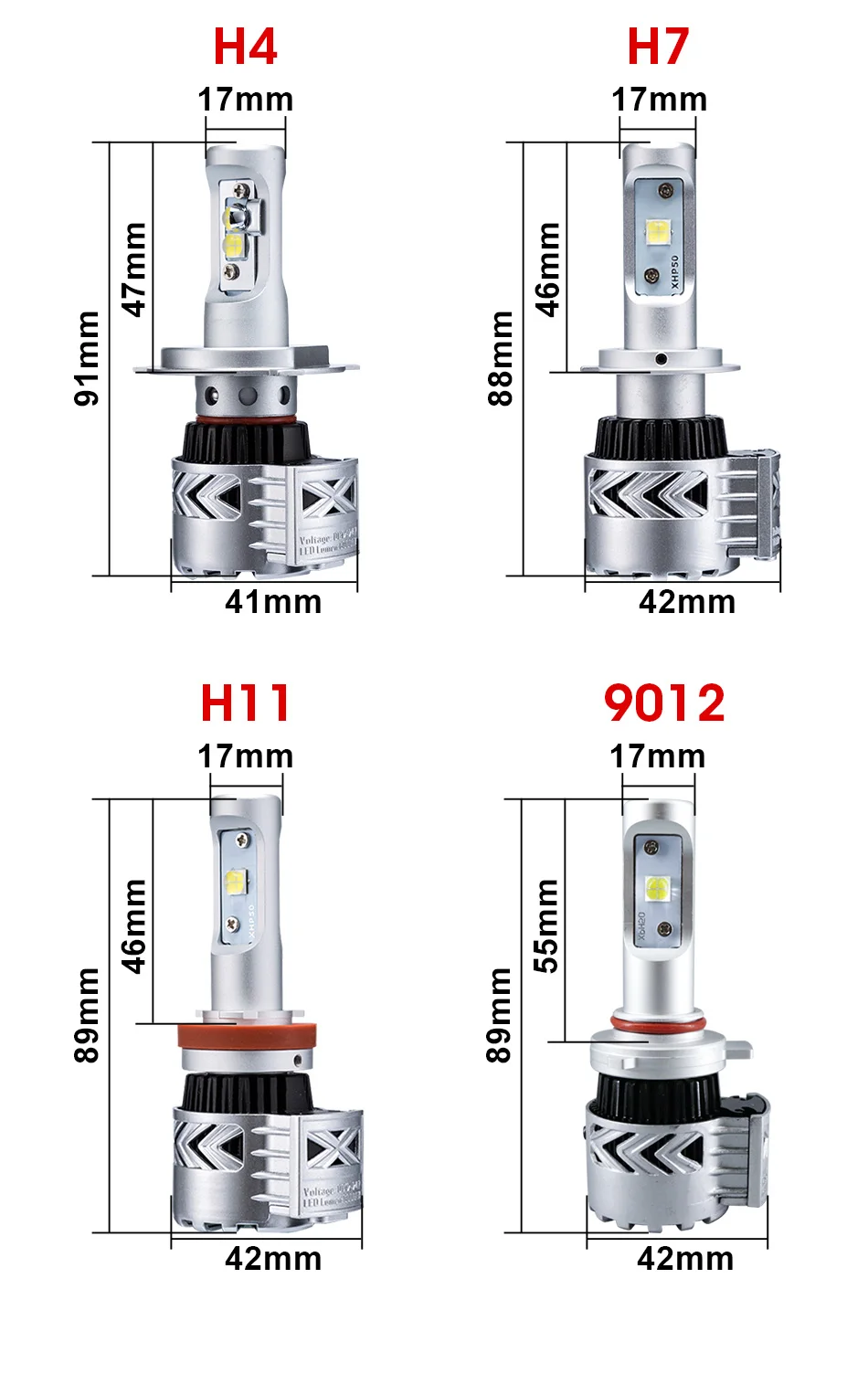 Hlxg Новые поступления 2 шт. H4 H7 светодиодный H11 40 Вт 8000LM/комплект CSP чипсы 12 В 24 В 6000 К фар автомобиля луковицы 9006 HB4 9005 HB3 авто противотуманные