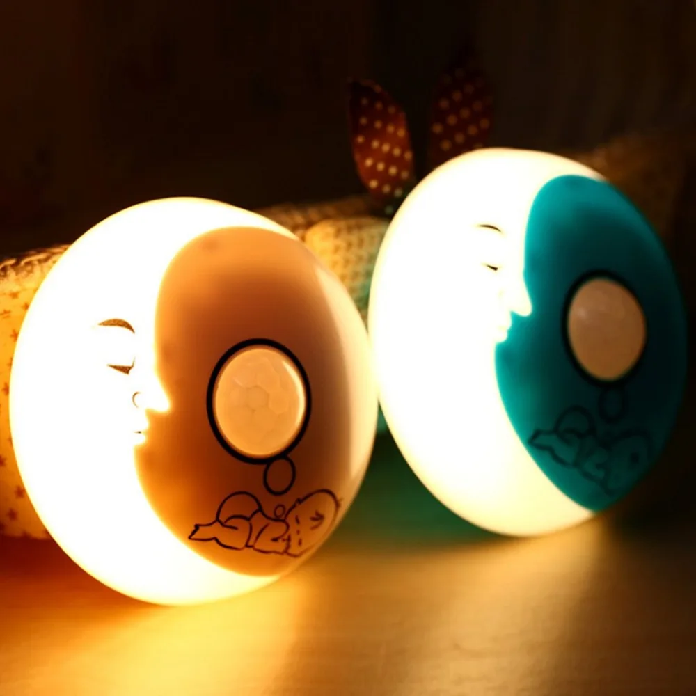 Корпус Датчик Ночной свет USB зарядка лампа батарея мощность светодио дный светодиодный ночник для детей прикроватный светильник настенный