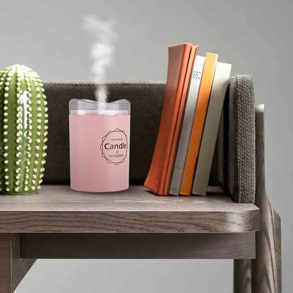

300ML Ultrasonic Air Humidifier Candle Romantic Soft Light USB Essential Oil Diffuser Car Purifier Aroma Anion Mist Maker