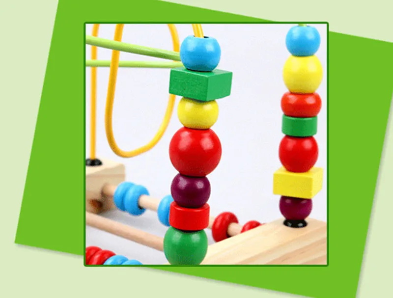 WOOD ROUND BEAD SLIDE PUZZLE  (4)