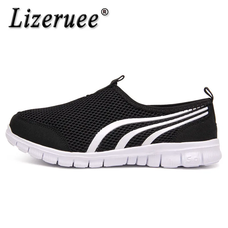 

Lizeruee Women's Comfort Mesh Loafers Ladies Slip On Flat Vulcanized Shoes Plus Size Female Casual Breathable Soft Sneakers