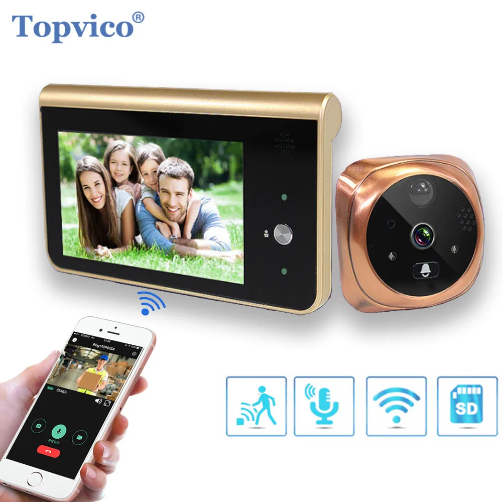  Topvico Doorbell Video Peephole Wifi Doorbell Camera 4.3