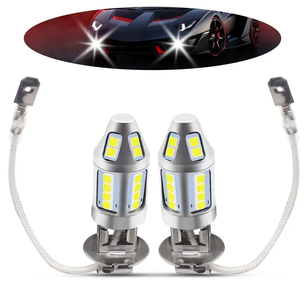 

1pair H3 LED Car Fog Lamp High Power 150W 3030 Chips 6500K White Waterproof Auto Front Headlamp Fog Driving Lights DC 12V 24V