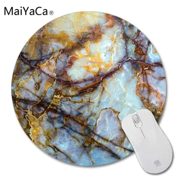 

MaiYaCa Gold Rush Marble Turquoise Purple Quartz Crystal New Small Size Round Mouse Pad Non-Skid Rubber Pad 200mmX200mmX2mm