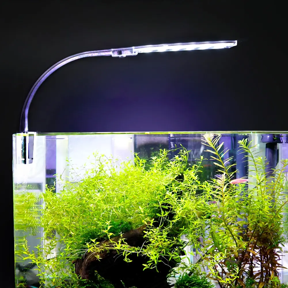 

10W Ultra-thin Aquarium LED Light Ultra Bright Clip-on Lighting Lamp 24 LEDs Aquarium Light Plants Grow White Color Lighting