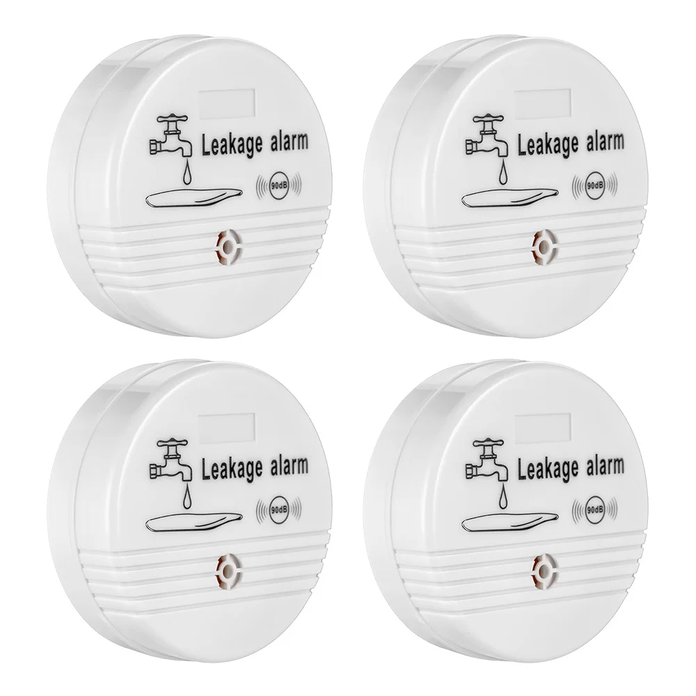 

Fuers Leakage Alarm Detector 4pcs Water Leakage Sensor 90dB Wireless Water Leak Detector House Safety Home Security Alarm System