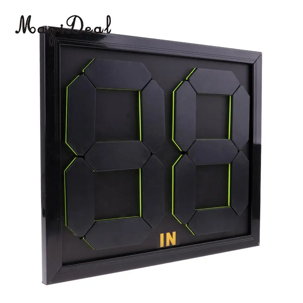 MagiDeal Practical Soccer Substitution Board Double Side Display 4-digits Anti-aging beautiful and practical Black Color 